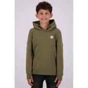Vingino hoodie army groen Sweater Effen - 104 | Sweater van Vingino