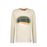 Vingino longsleeve Vior met printopdruk off white Wit Jongens Katoen R...