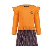 4PRESIDENT gestreepte jurk Heewon oranje/multicolor Meisjes Polyester ...