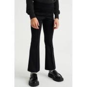 WE Fashion flared broek zwart Meisjes Polyester Effen - 104