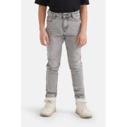 Shoeby tapered fit jeans grijs Jongens Katoen Effen - 140
