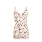 Claesen's singlet met bloemen roze Hemd Meisjes Stretchkatoen V-hals B...