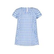 ESPRIT blouse met all over print blauw Meisjes Katoen Ronde hals All o...