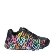 Skechers Uno Lite sneakers zwart/multi Meisjes Imitatieleer - 37