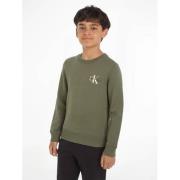 Calvin Klein sweater met logo mosgroen Logo - 128 | Sweater van Calvin...