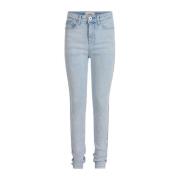 Shoeby high waist skinny jeans light blue denim bleached Blauw Effen -...