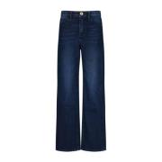 Vingino loose fit jeans Cara medium blue denim Blauw Meisjes Stretchde...