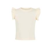 Shoeby T-shirt met ruches ecru Wit Meisjes Katoen Ronde hals Effen - 1...