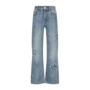 Vingino wide leg jeans Cato light vintage Blauw Meisjes Katoen Effen -...