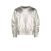 Vingino sweater Nizanne zilver Meisjes Katoen Ronde hals Effen - 128