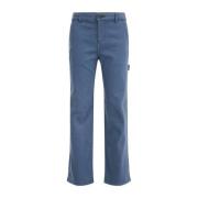 WE Fashion straight fit jeans medium blue denim Blauw Effen - 110