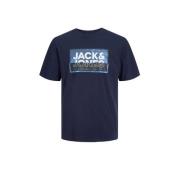JACK & JONES JUNIOR T-shirt JCOLOGAN met logo donkerblauw Jongens Kato...