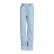 Shoeby loose fit jeans met all over print light blue denim bleached Bl...