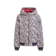 WE Fashion softshell jas met all over print roze/donkerblauw Meisjes P...