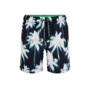 WE Fashion zwemshort zwart/wit Jongens Gerecycled polyester All over p...