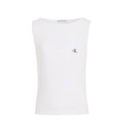 Calvin Klein T-shirt wit Meisjes Stretchkatoen Ronde hals Effen - 152