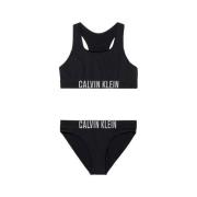 Calvin Klein crop bikini zwart Meisjes Polyamide Logo - 140/152