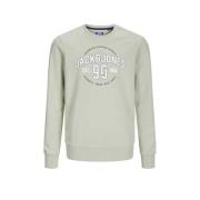 JACK & JONES JUNIOR sweater JJMINDS met logo licht saliegroen Logo - 1...
