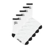 JACK & JONES JUNIOR sokken - set van 5 wit/zwart Jongens Katoen Logo -...