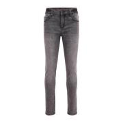 WE Fashion Blue Ridge slim fit jeans soft grey denim Grijs Jongens Str...
