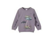 s.Oliver sweater met printopdruk grijs Printopdruk - 92/98
