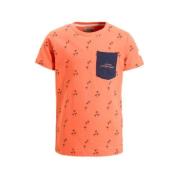 DJ Dutchjeans T-shirt T-shirt ss met all over print oranje Jongens Kat...