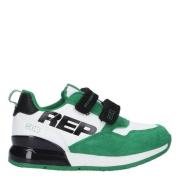 REPLAY Shoot kid suède sneakers groen/wit Jongens Suede Meerkleurig - ...
