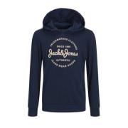 JACK & JONES JUNIOR hoodie JJFOREST met logo donkerblauw Sweater Logo ...