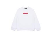Dsquared sweater FELPA met logo wit Logo - 128 | Sweater van Dsquared