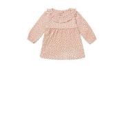 Noppies baby jurk met all over print en ruches roze/wit Meisjes Katoen...