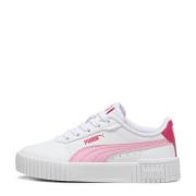 Puma Carina 2.0 sneakers wit/lichtroze Jongens/Meisjes Imitatieleer Ef...