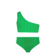 Vingino one shoulder bikini Zaima met textuur groen Meisjes Polyester ...