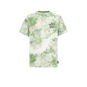 WE Fashion tie-dye T-shirt groen/wit Jongens Katoen Ronde hals Tie-dye...