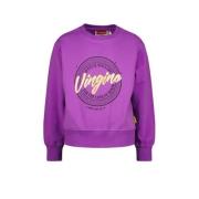 Vingino sweater met printopdruk paars Printopdruk - 128