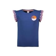B.Nosy T-shirt Sylvie met printopdruk donkerblauw Meisjes Stretchkatoe...