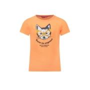 TYGO & vito T-shirt met printopdruk koraal Oranje Meisjes Polyester Ro...