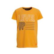 Orange Stars T-shirt Preston met printopdruk geel Jongens Katoen Ronde...