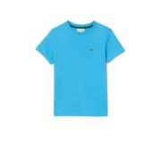 Lacoste T-shirt blauw Jongens Biologisch katoen Ronde hals Effen - 116