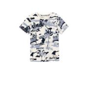 NAME IT KIDS T-shirt NKMZANULLE met all over print ecru/blauw Jongens ...