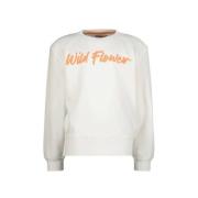 Vingino sweater Nianne met tekst wit Tekst - 128 | Sweater van Vingino