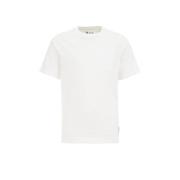 WE Fashion T-shirt wit Jongens Biologisch katoen Ronde hals Effen - 11...