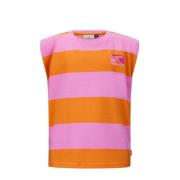 Retour Jeans gestreept T-shirt Lia roze/oranje Meisjes Katoen Ronde ha...