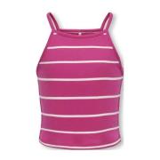 KIDS ONLY GIRL gestreepte singlet KOGGEMMA fuchsia/wit Roze Meisjes St...