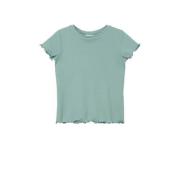 s.Oliver T-shirt groen Meisjes Stretchkatoen Ronde hals Effen - 104/11...