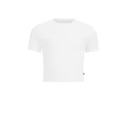 WE Fashion T-shirt wit Meisjes Biologisch katoen Ronde hals Effen - 15...