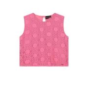 NIK&NIK crop top Kimba met all over print felroze Meisjes Katoen Ronde...