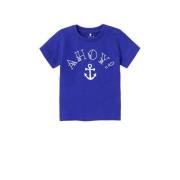 NAME IT BABY baby T-shirt NBMFALVIN met tekst kobaltblauw Jongens Biol...