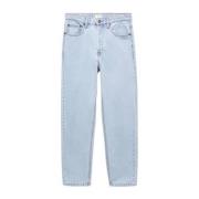 Mango Kids straight fit jeans changeant blauw Jongens Denim Effen - 15...