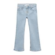 Mango Kids flared jeans light blue denim Blauw Effen - 140