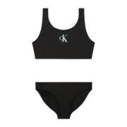 Calvin Klein crop bikini zwart Meisjes Gerecycled polyester Logo - 128...